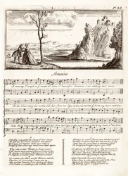 Senesino by Handel, engraving